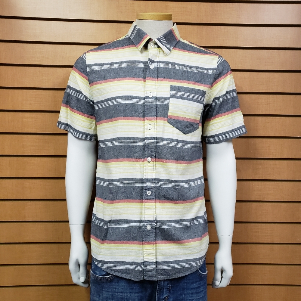 Volcom Striped Shirt Medium Slim Fit